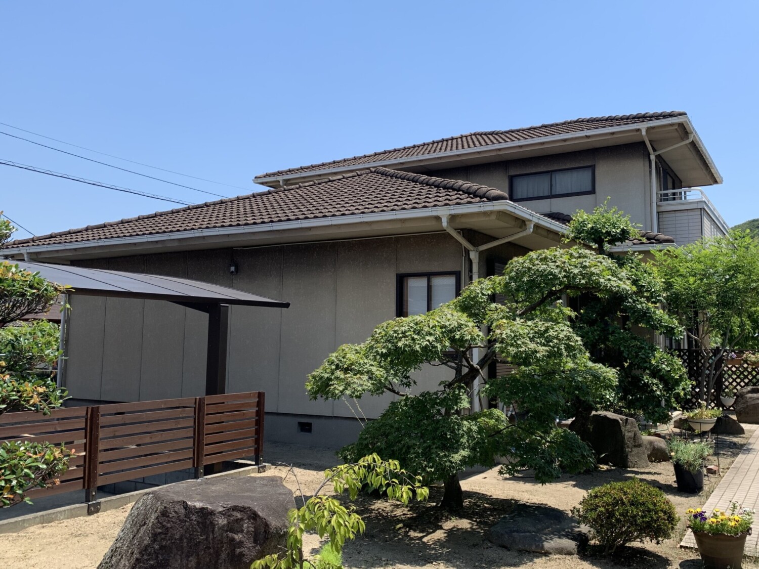 倉敷市 Ｍ様邸 屋根瓦葺き替え・外壁塗装 Before